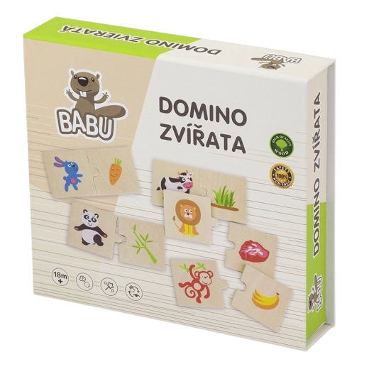 Babu dominó de madera con animales