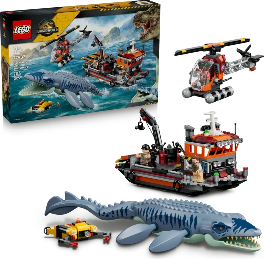 LEGO Jurassic World ataque del mosasaurio al barco