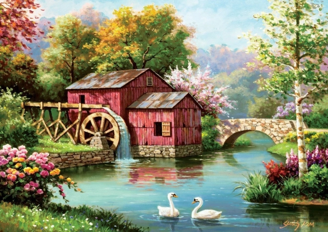 Puzzle Viejo molino rojo 1000 piezas