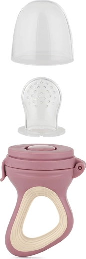 Petite&Mars chupete de silicona para alimentación Fruzi verde ocre desde 6 meses