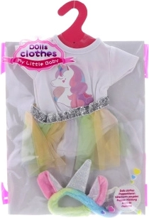 Conjunto de ropa para muñecas con unicornio: body, falda tutu y diadema