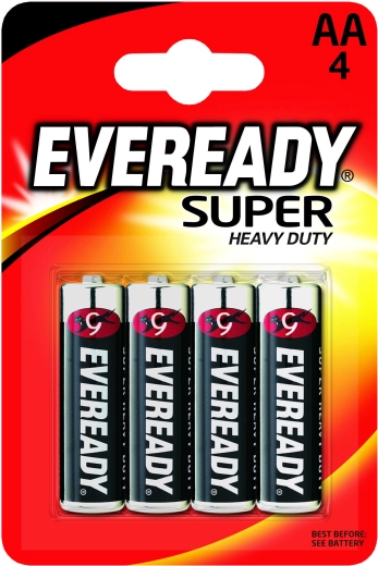 Energizer Eveready Super Heavy Duty pilas AA 1,5 V, 4 uds