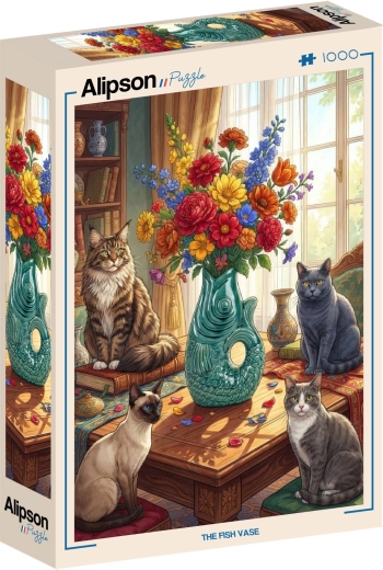 Puzzle Alipson Gatos y flores 1000 piezas