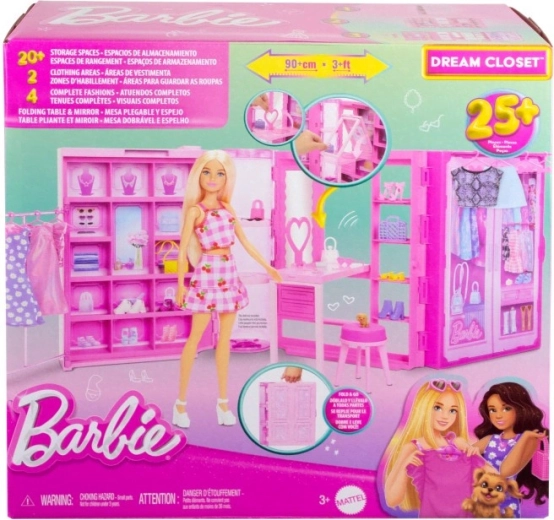 Armario de ensueño BARBIE con conjuntos y accesorios (sin muñeca)