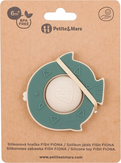 Juguete de silicona Petite&Mars Fish Fiona dusty rose 6m+