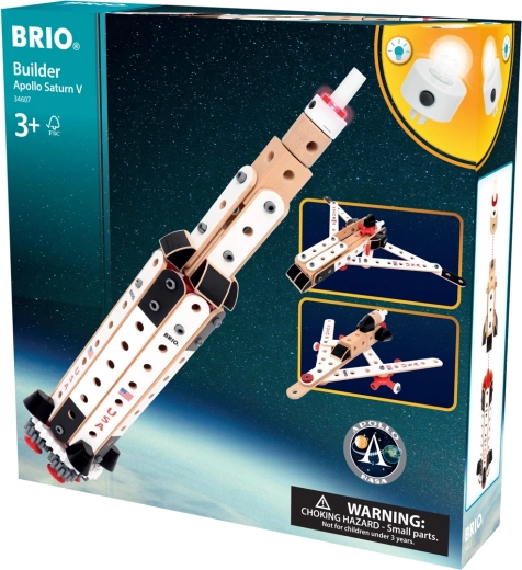 Juego de construcción BRIO Builder NASA Apollo Saturn V – cohete y set creativo