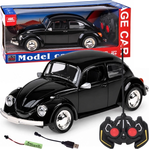 Coche retro teledirigido Escarabajo 1:16 negro