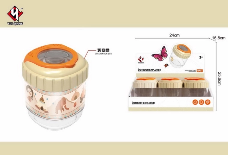 Caja de observación para insectos con lupa 8 × 8 × 9,5 cm