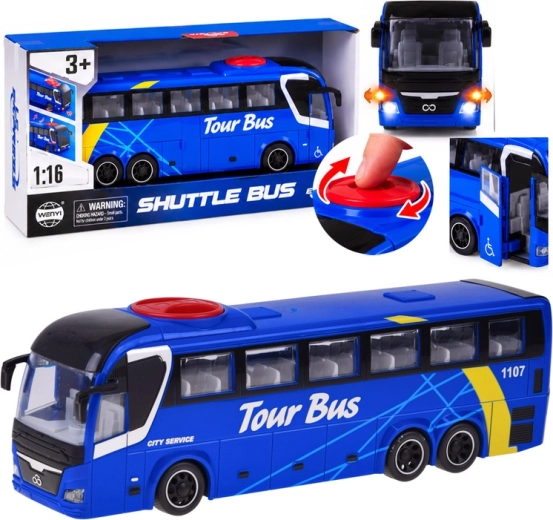 Autobús turístico interactivo Tour Bus con luces y sonidos a escala 1:16