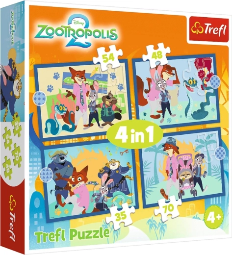 Puzzle 4 en 1 Zootrópolis aventura completa DISNEY Zootrópolis 2