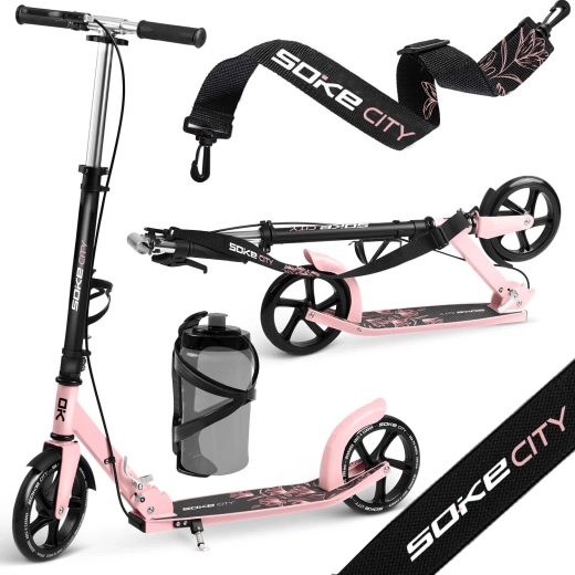 Patinete Soke City negro-rosa