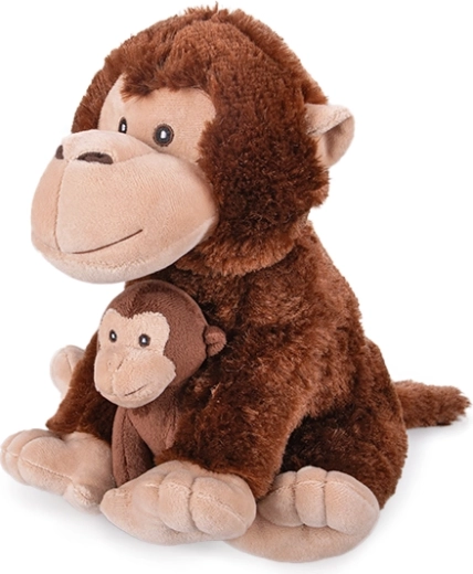 Mono de peluche con cría – juguete mimoso sentado