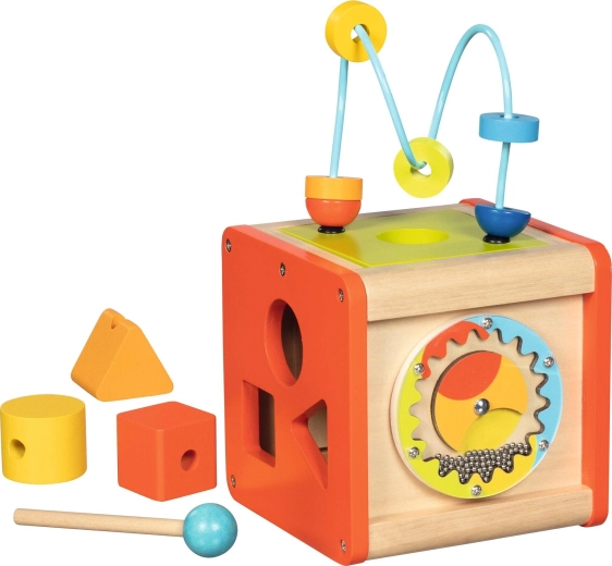 Cubo de actividades de madera con xilófono