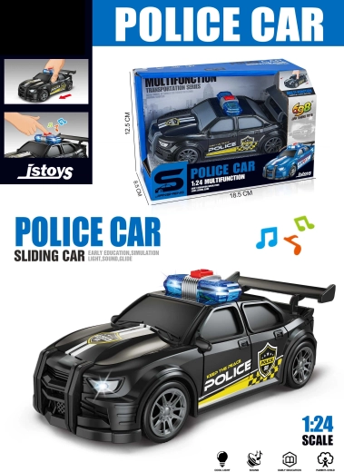 Coche de policía con efectos de luz y sonido 16 cm