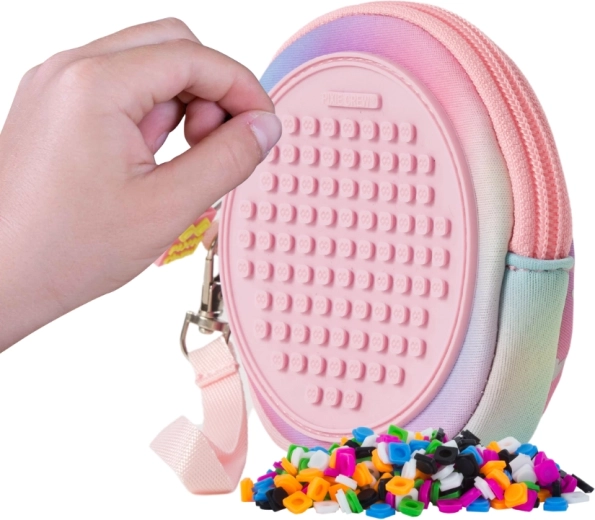 Pixie Crew estuche redondo rosa con motivo de corazón y patita