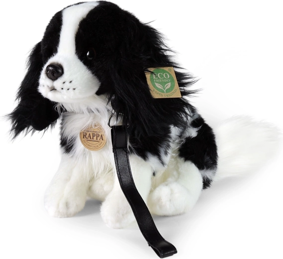 Perro de peluche Cavalier con correa 27 cm ecológico