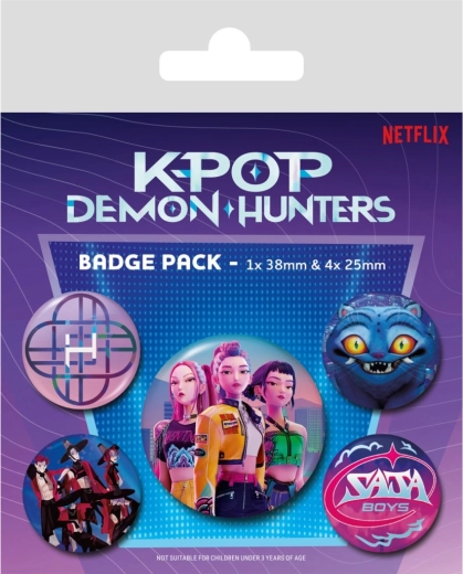 Set de insignias metálicas K-pop Demon Hunters (Netflix)