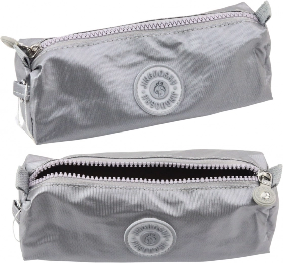Estuche escolar con un compartimento gris