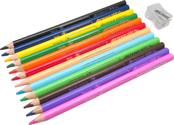 Lápices de colores jumbo – set de 12 uds + sacapuntas