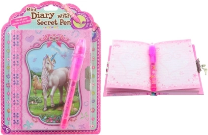 Diario secreto con unicornio y bolígrafo UV