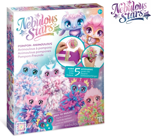 Nebulous Stars set creativo de pompones Animoush – kit para hacer llaveros