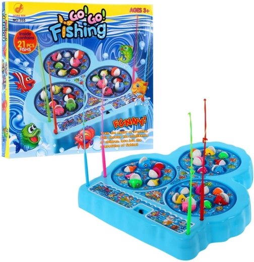 Juego infantil de pesca de pececitos con estanques giratorios 3+
