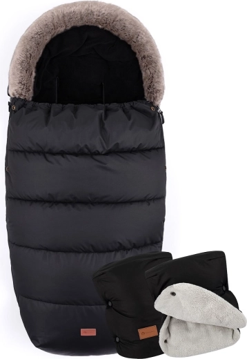 Petite&Mars saco de invierno 4en1 Comfy Forever black + manoplas Jasie ink black