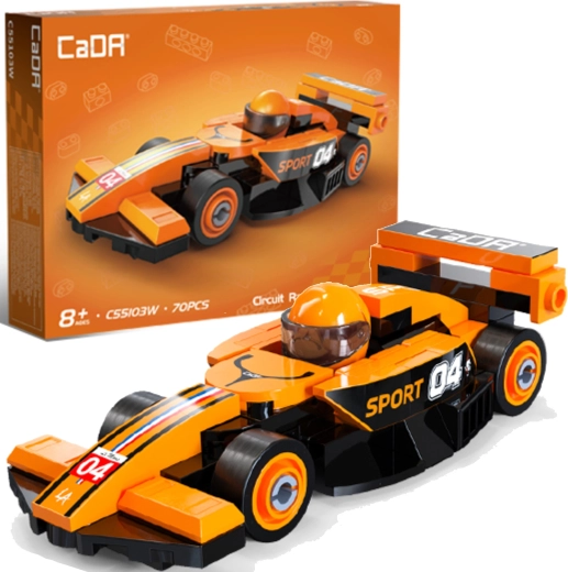 CaDA set de construcción coche de carreras Circuit Racing Car azul oscuro (70 piezas)