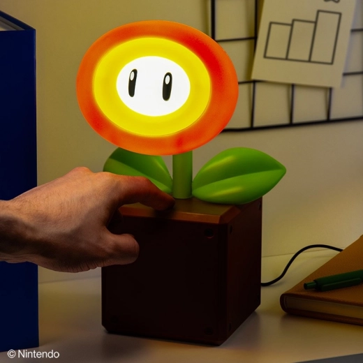 Lámpara de mesa Super Mario Fire Flower con LED