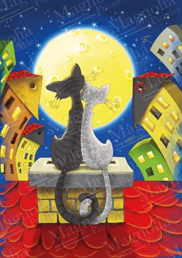 Puzzle de gatos en el tejado 1000 piezas
