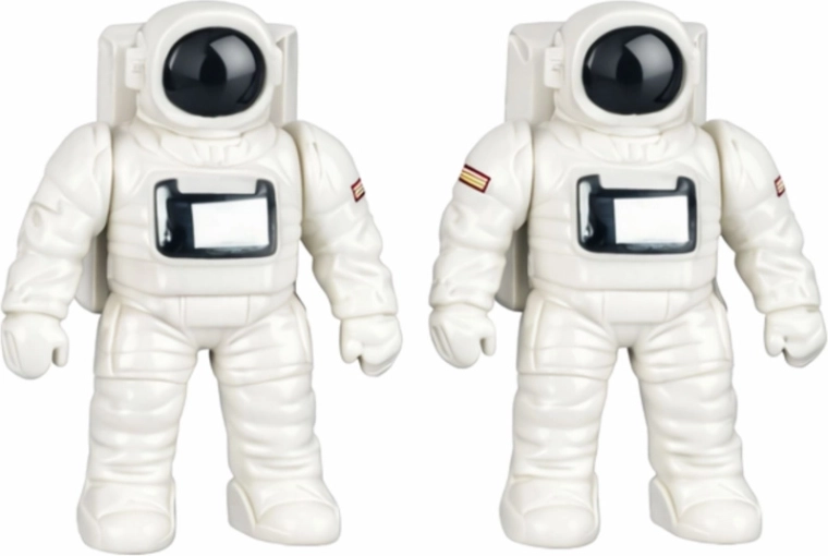 Dos figuras de astronautas para historias de acción
