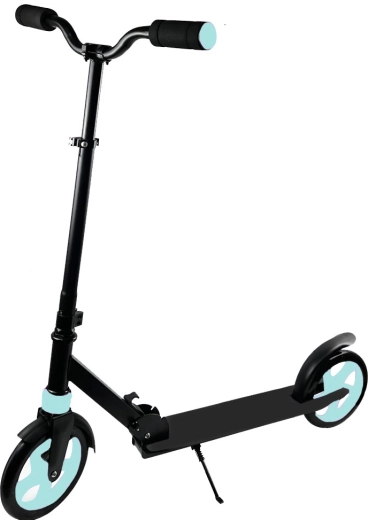 Patinete plegable negro-azul con suspensión