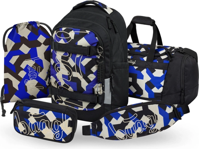 Baagl set escolar 5 en 1 Skate Max Variety – mochila, estuche, bolsa para gimnasia, bolsa deportiva y riñonera (GRS)