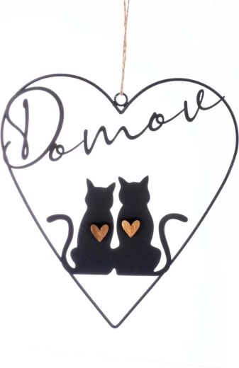 Decoración metálica gato DOMOV negra