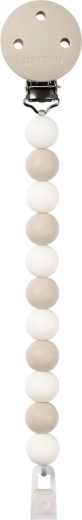 Nattou clip de silicona para chupete clay/white (sin BPA)