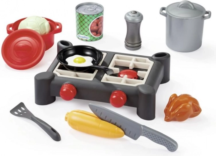 Set de hornillo con utensilios de cocina