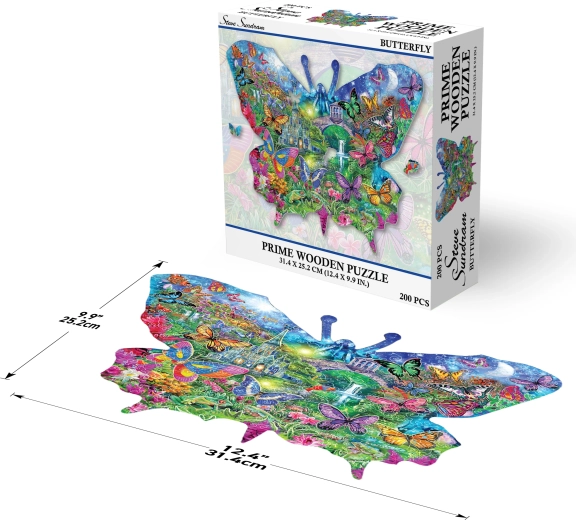 Puzzle de madera mariposa 200 piezas Prime 3D