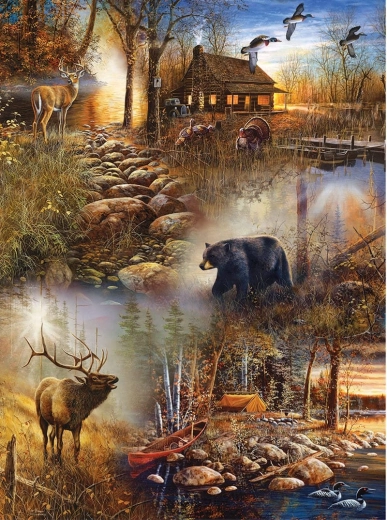 Pintura de diamantes Animales del bosque 30 × 40 cm