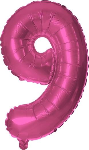 Globo de foil número 9 rosa 30 cm TORO