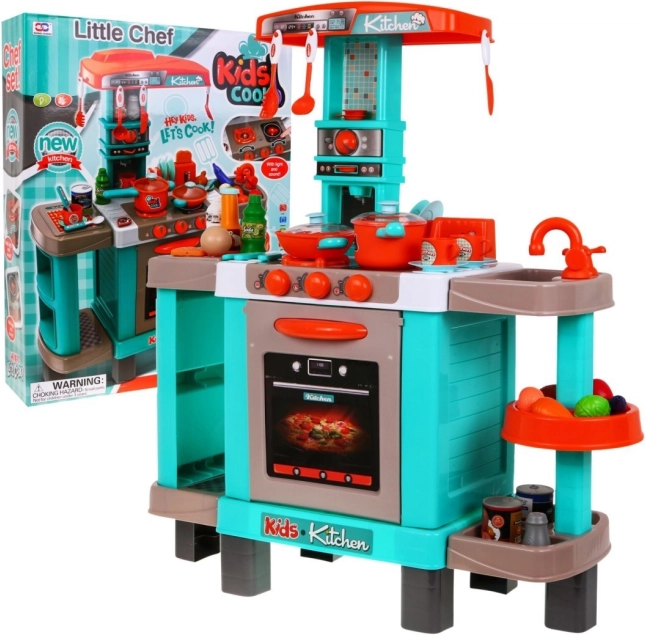 Cocina infantil interactiva con accesorios