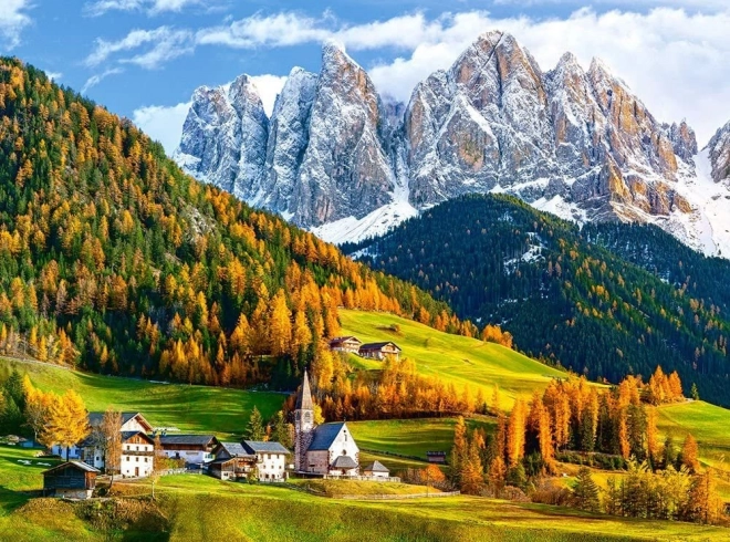 Puzle de 2000 piezas – iglesia de Santa Magdalena, Dolomitas
