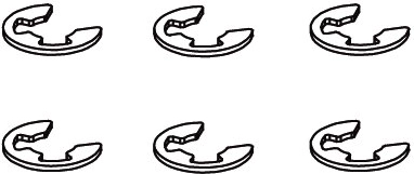 E-clip de 7 mm para Voltage y Major, 6 unidades