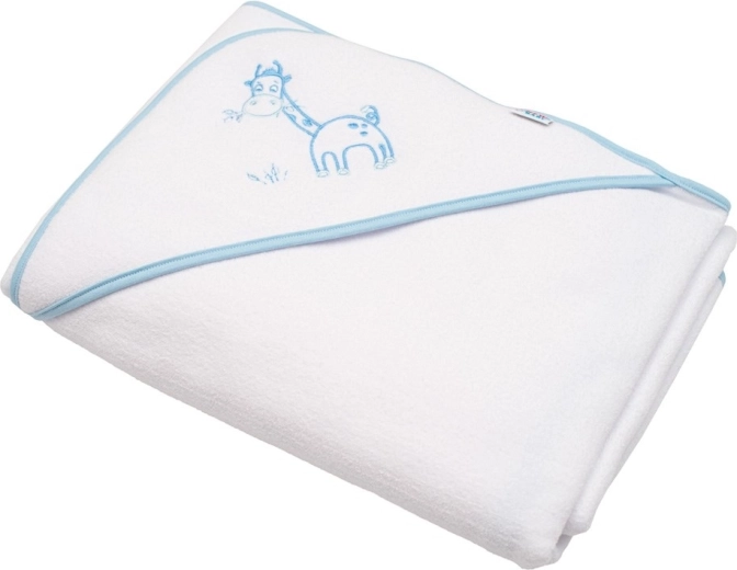 Toalla infantil de rizo con capucha New Baby Jirafa 100 × 100 cm blanca