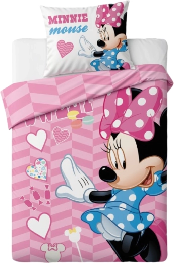 Ropa de cama de algodón para cuna Minnie Mouse Sweet rosa 100 × 135 cm