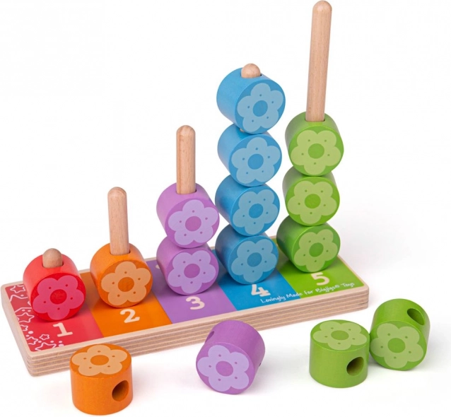 Encajable de flores de colores de madera BIGJIGS