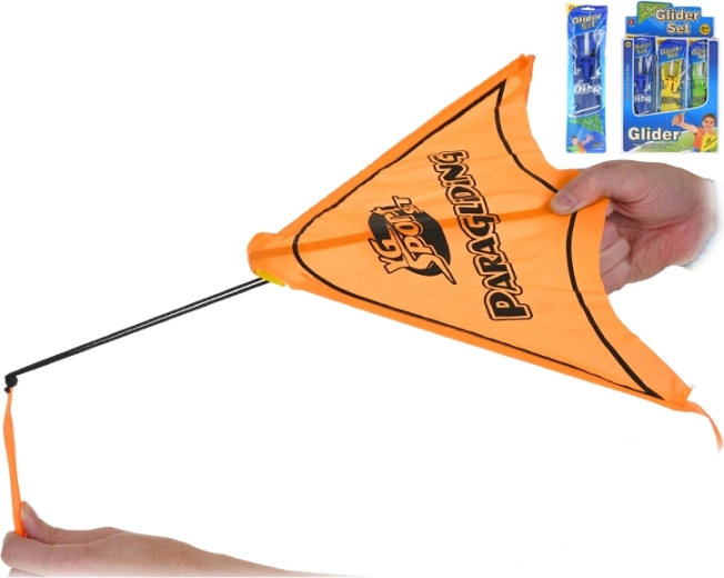 Ala delta lanzable de tela con paracaidista 43 cm