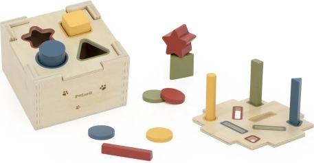 Juguete de madera para encajar colores y formas