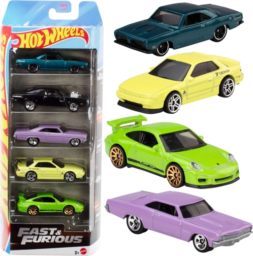 Hot Wheels Rápido y Furioso – set de 5 coches metálicos