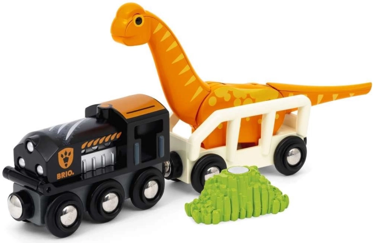 Aventura de dinosaurios sobre rieles