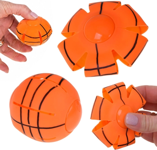 Pelota disco voladora “aprieta y lanza” – juguete elástico de mano 7 cm